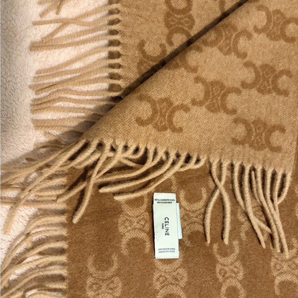Celine Tan and Cream Scarf